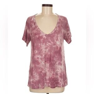 American Eagle Outfitters Pink Tie-Dye Short Sleeve Tee